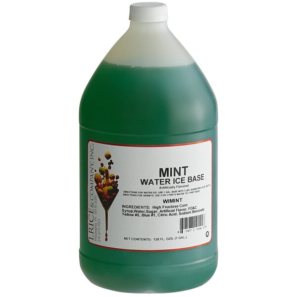 I. Rice 1 Gallon Mint Water Ice Base - 4/Case