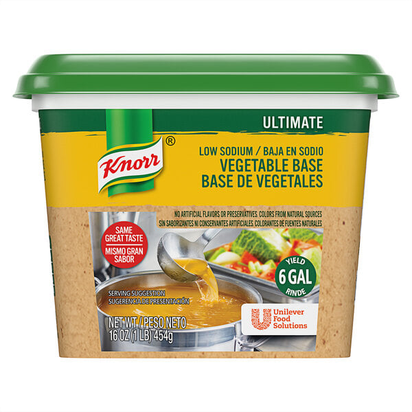 Knorr 1 lb. Ultimate Low Sodium Vegetable Bouillon Base - 6/Case