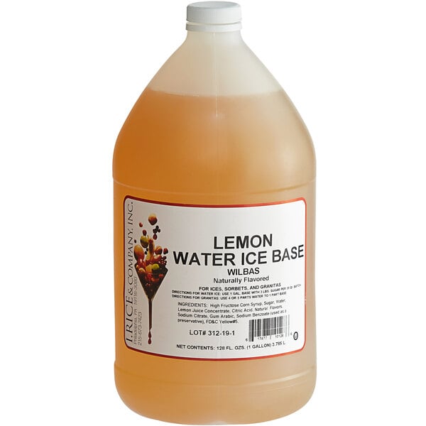 I. Rice 1 Gallon Lemon Water Ice Base - 4/Case
