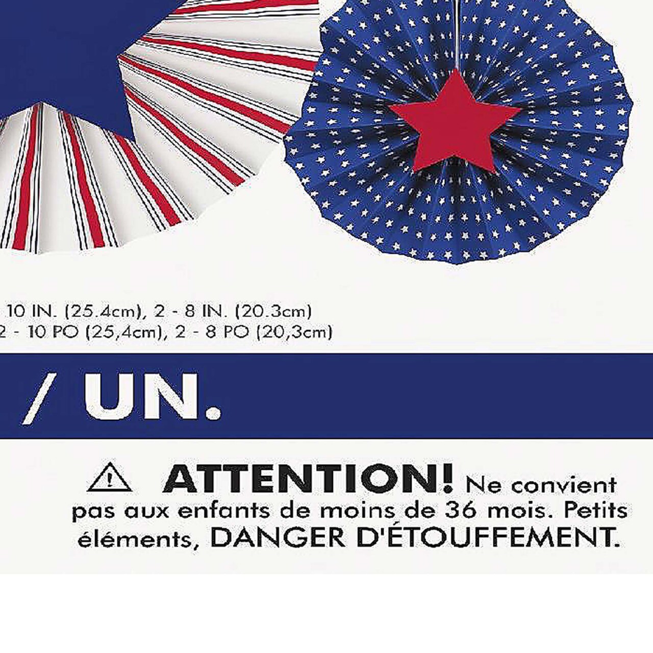 Peppy Patriotic Assorted Paper Fan Decorations with Cutout Stars 5ct