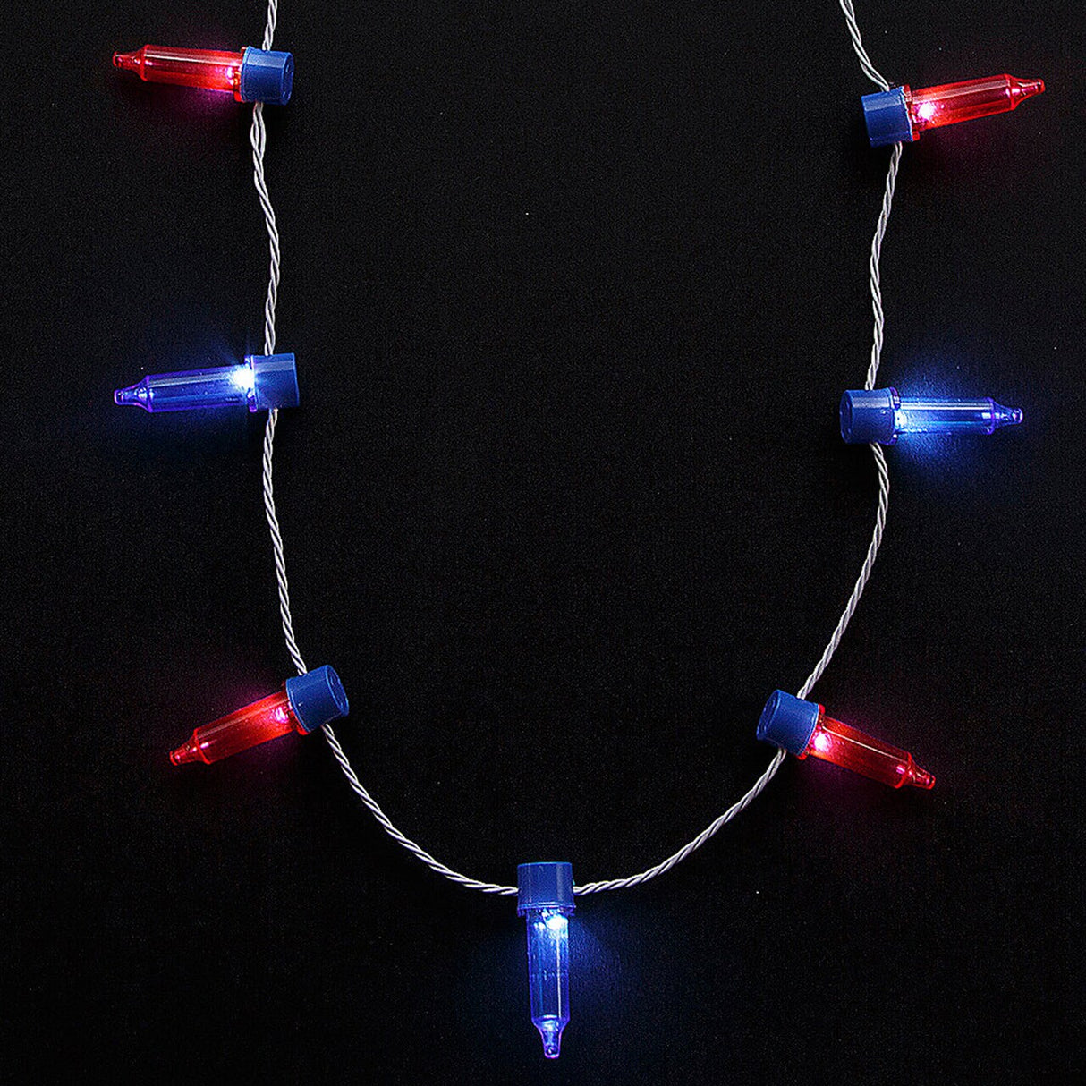 34" Patriotic Light String Light-Up Necklaces 6 Pieces