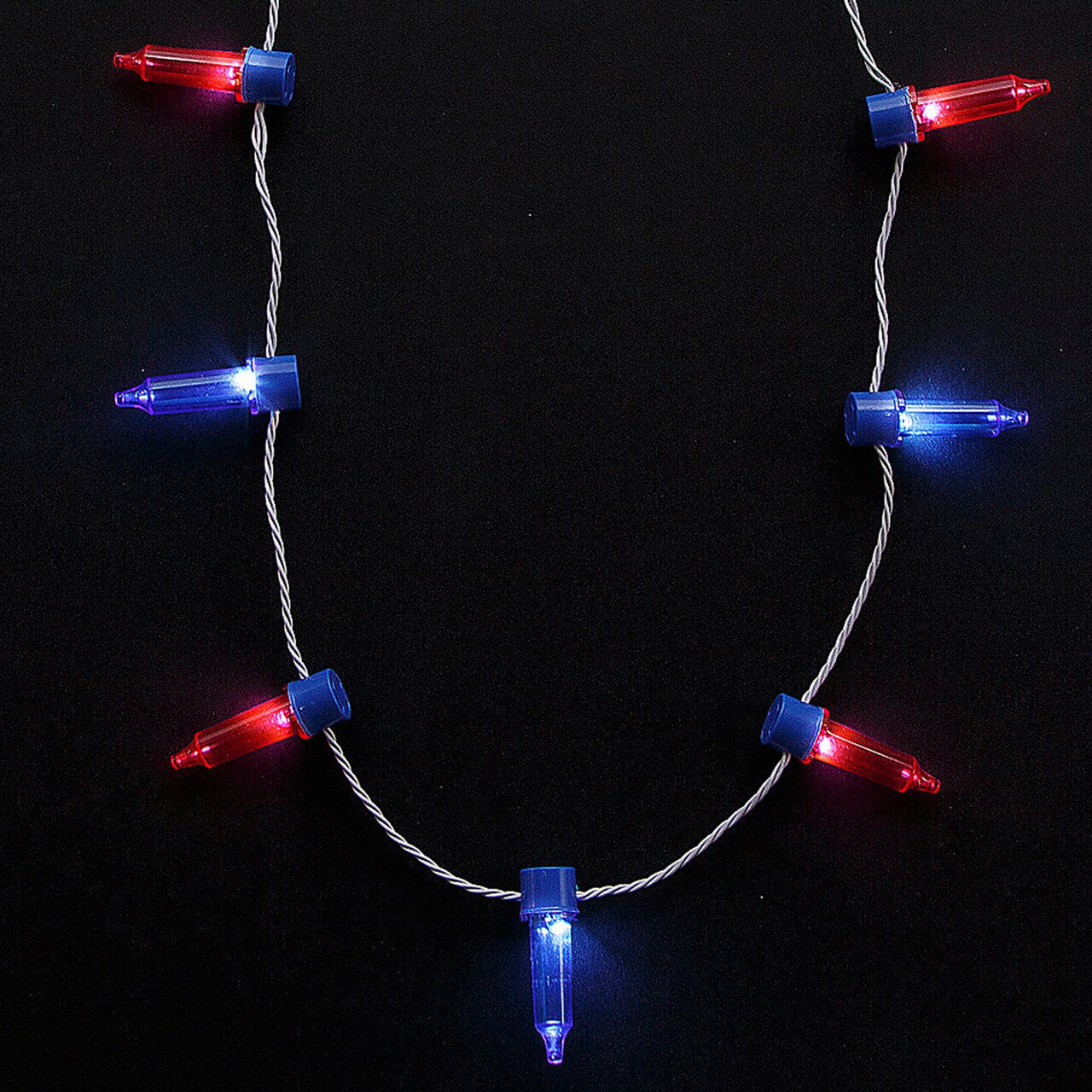 34" Patriotic Light String Light-Up Necklaces 6 Pieces