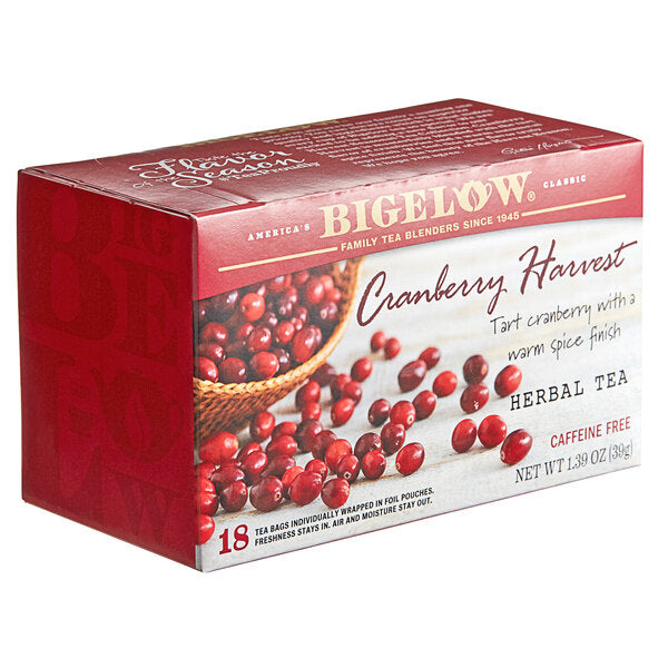 Bigelow Cranberry Harvest Herbal Tea Bags - 18/Box
