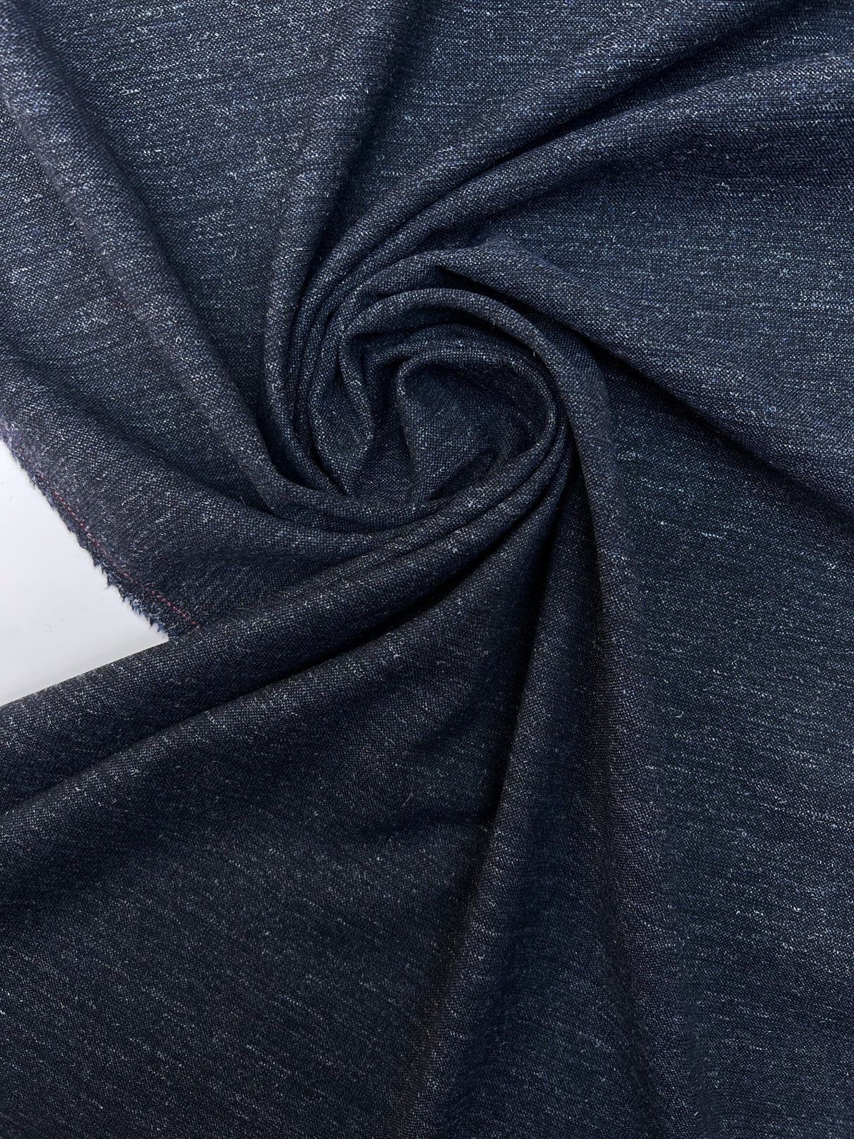 Wool Melange Fabric Blue Black