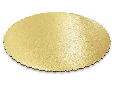12" Round Gold Scalloped Cake Pad
