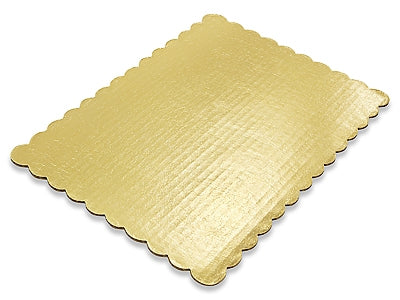 10" x 14" Gold Scalloped Cake Pad