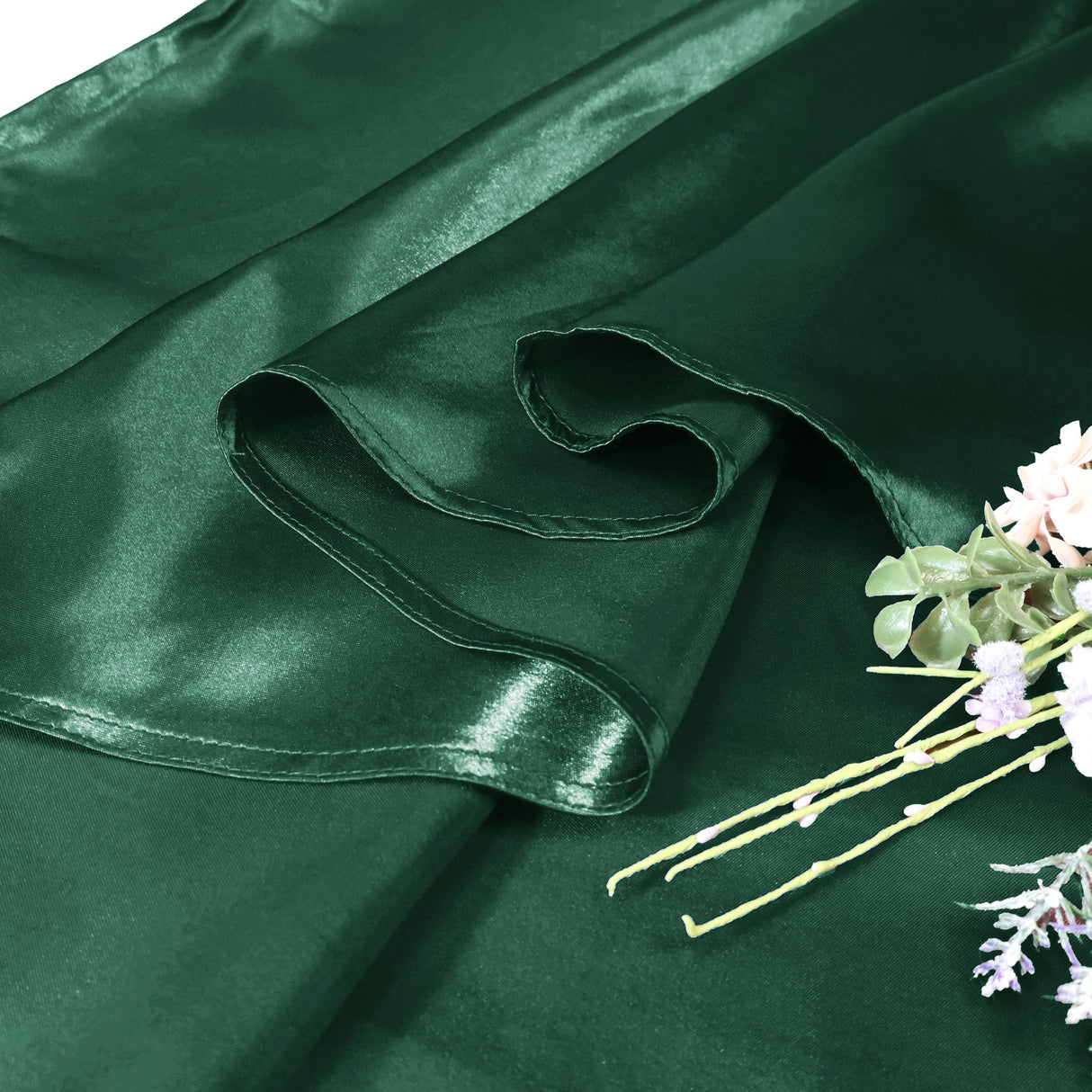 Round Satin Tablecloth 120" Hunter Green