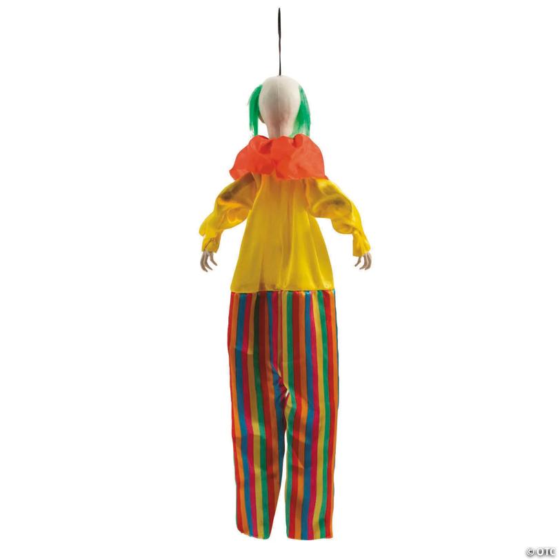 19 3/4" Hanging Bright Colors Clown with Green Hair Halloween Decoration