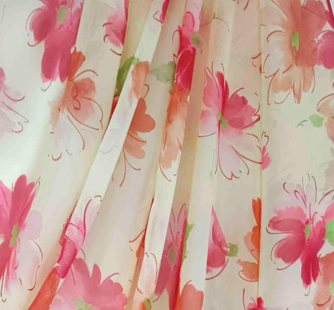Yoryu Chiffon 1B998 Polyester Fabric - Yellow/Fuchsia, 58/60" Width (1 Yard)