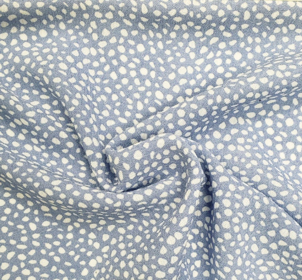 1 Yard Rayon Crinkle Denim Blue Woven Fabric, 50/52″ Wide 100% Rayon
