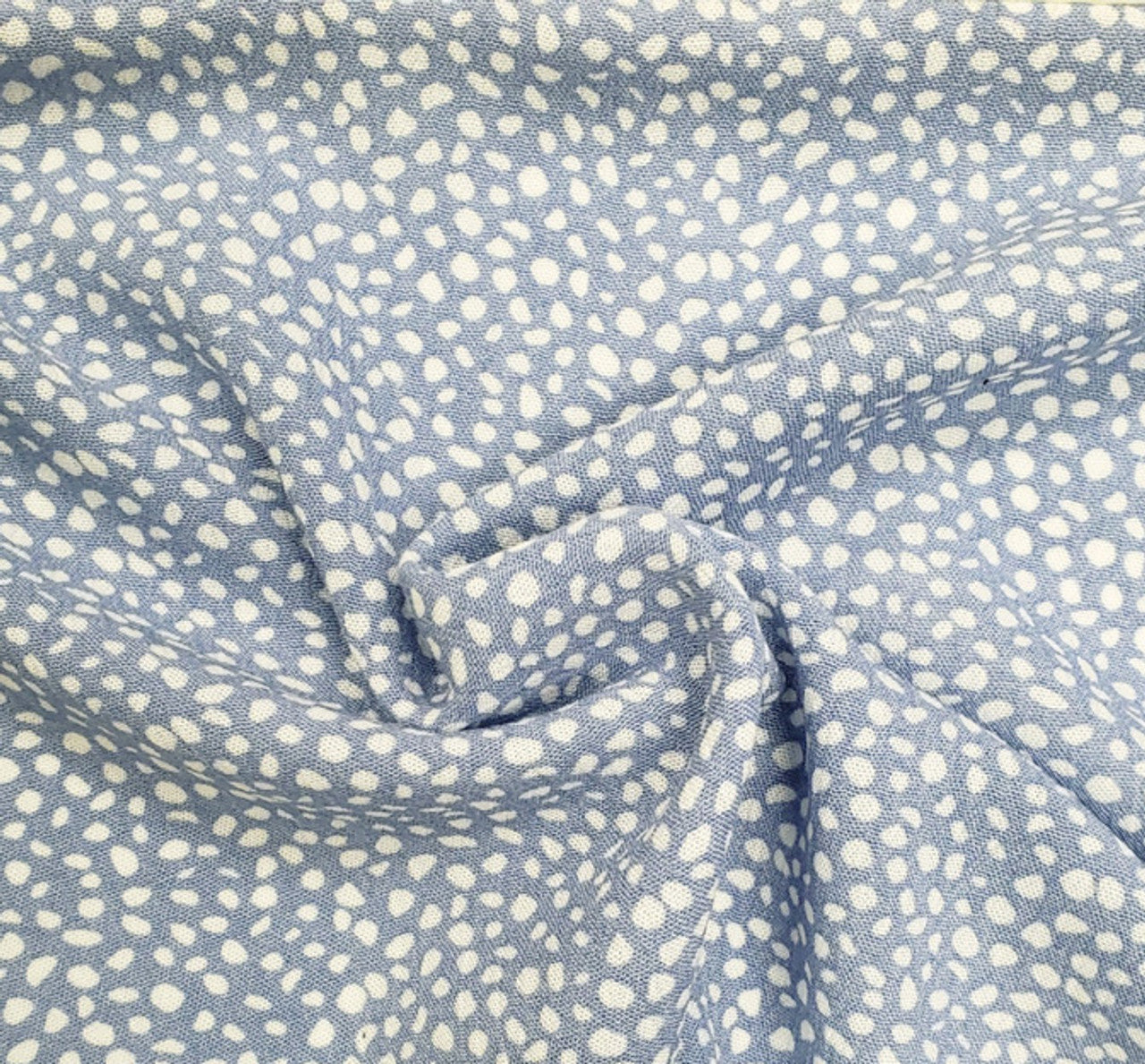 1 Yard Rayon Crinkle Denim Blue Woven Fabric, 50/52″ Wide 100% Rayon