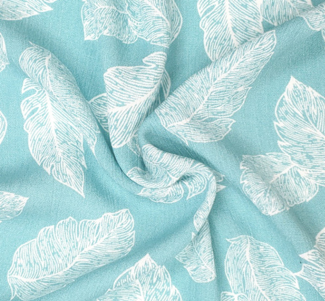 1 Yard Rayon Crinkle Mint Ivory Woven Fabric, 50/52″ Wide 100% Rayon