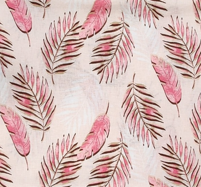 1D1243 Rayon Linen Fabric - Pink/Mustard, 53/54" Width