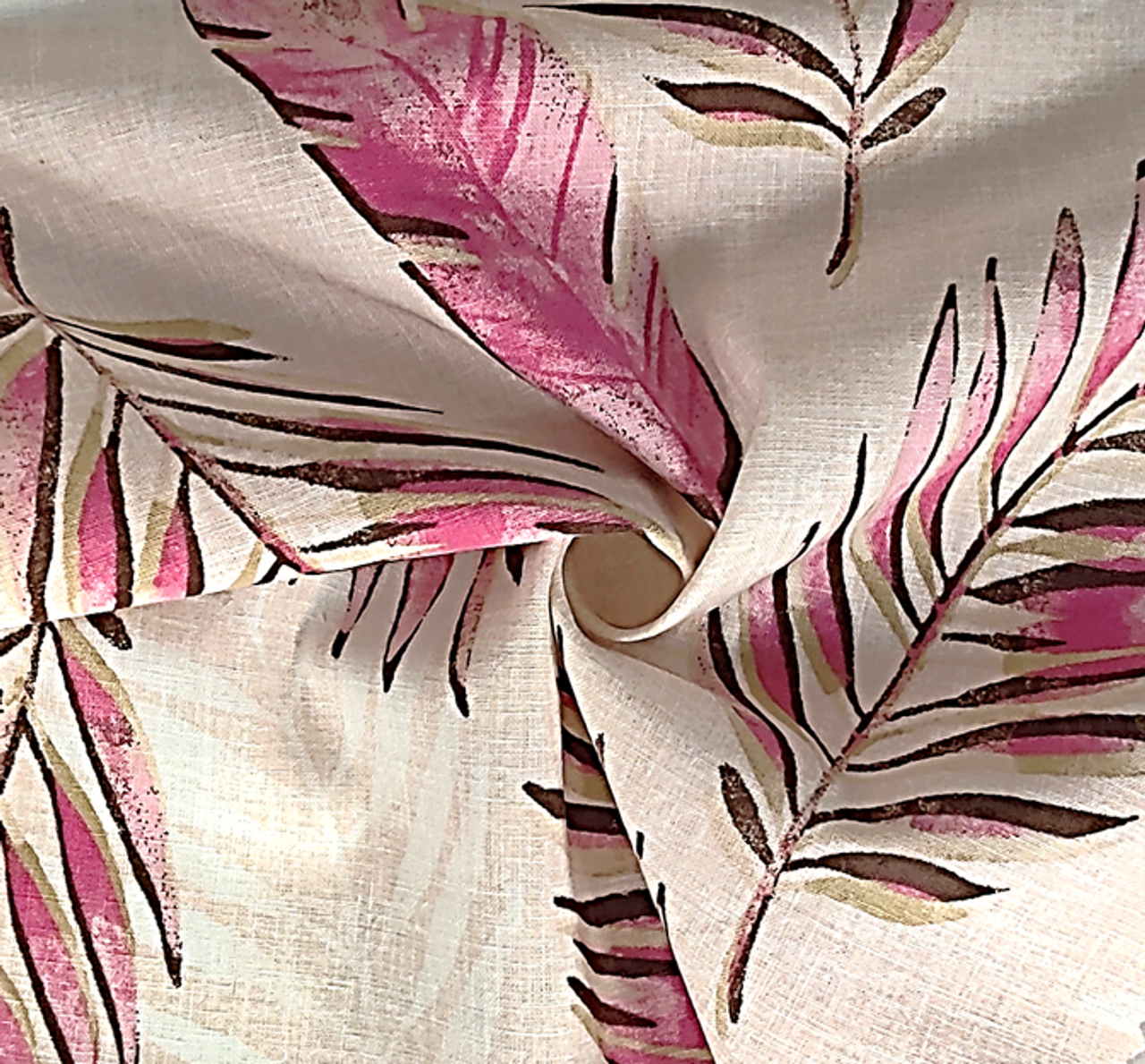 1 Yard Rayon Linen Blend Fabric Pink Mustard Mix 53/54" Width Apparel Use