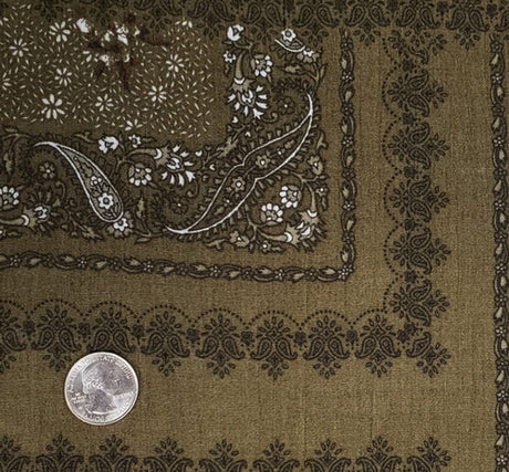 1 Yard Military Olive Rayon Crinkle Lightweight 50/52" Wide Textured Apparel Fabric