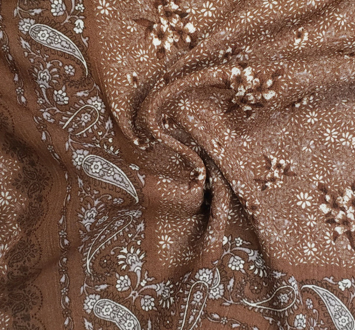 1 Yard Rustic Brown Rayon Crinkle Fabric – Comfort 50/52" Wide Woven Crepon Dresses