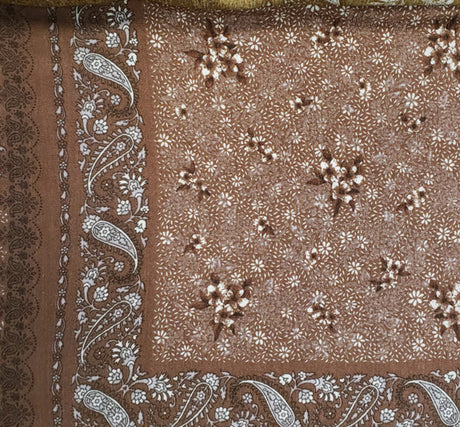 1 Yard Rustic Brown Rayon Crinkle Fabric – Comfort 50/52" Wide Woven Crepon Dresses