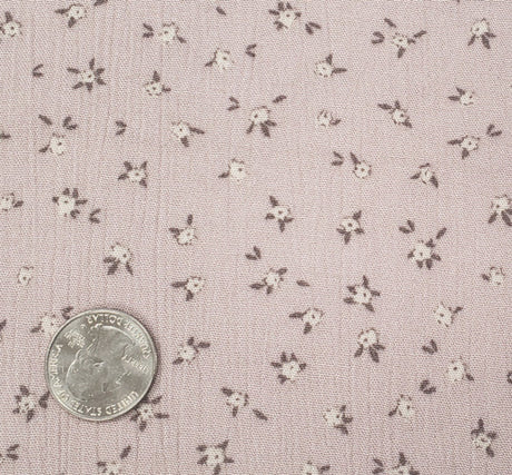 1 Yard Rayon Crinkle Fabric 50/52" Wide, Lightweight Drapey Rose Dust Crepon for Apparel