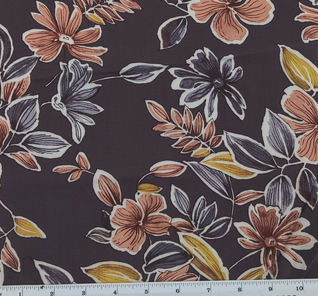 1 Yard Blue Grape Rayon Slub Fabric Lightweight Soft Material for Summer Dresses Shirts Width 55/56"