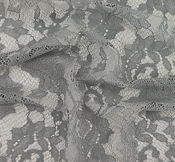 1 Yard Grey Lace Nylon Apparel Fabric58/60" Wide Soft Lightweight Material