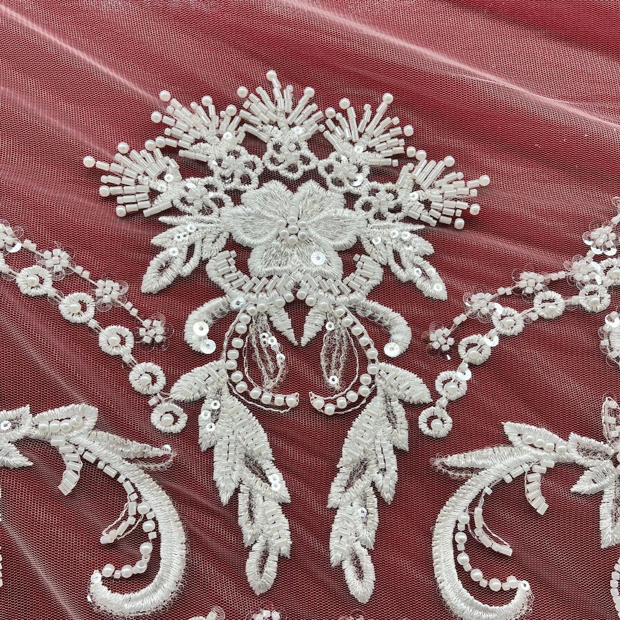 Beaded Embroidered Lace Mesh