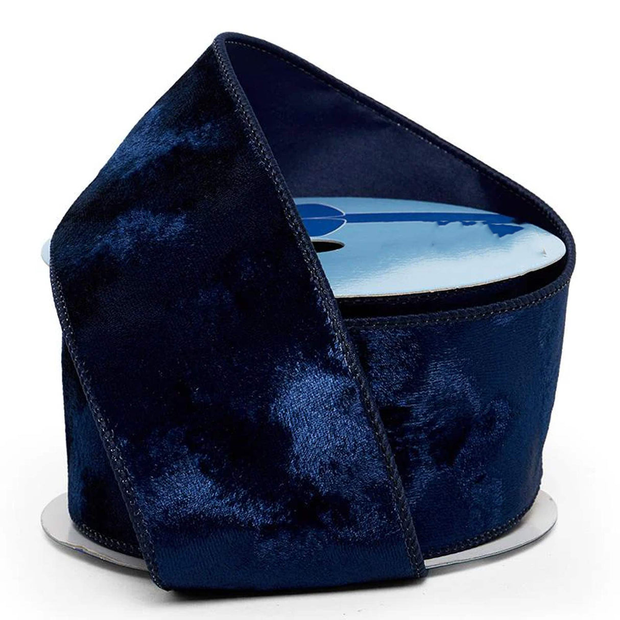 Brushed Velvet Wired Ribbon 2 1/2 '' X 10 yd Navy Color 1 / roll