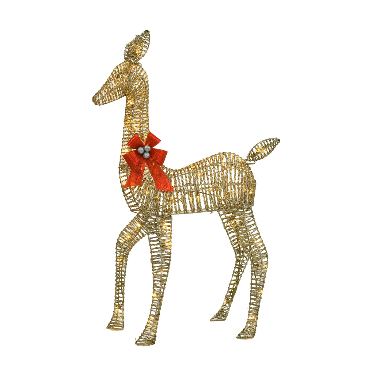 Champagne Woven Vine Set of 3 Reindeer with Warm White LED Lights for Holiday Décor 63" 52" 37"