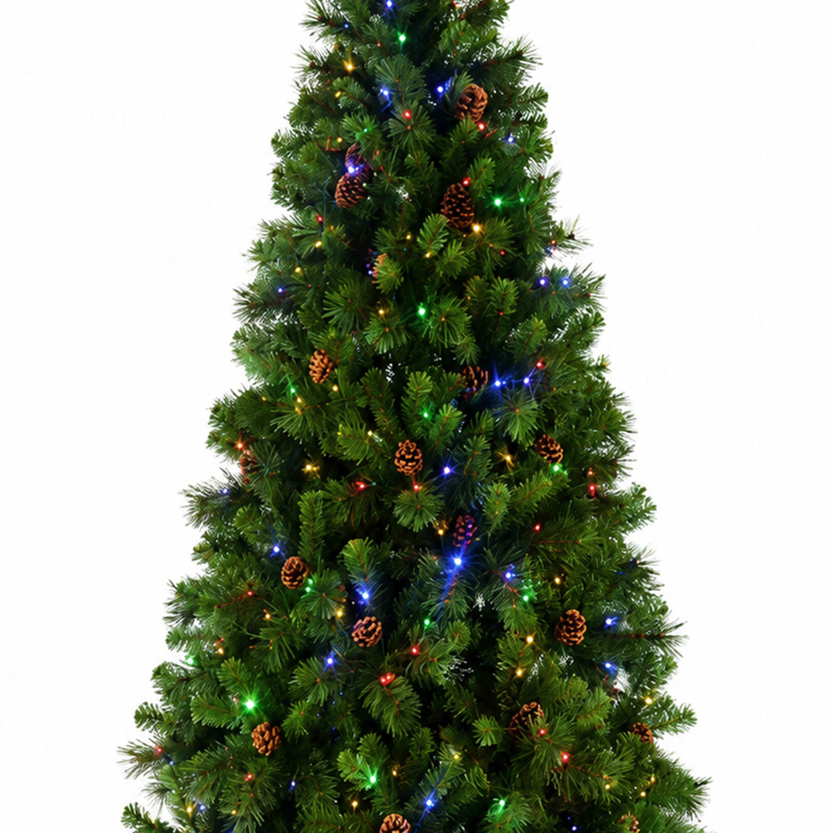 7.5FT Pre Lit Christmas Tree Warm White Pinecones LED