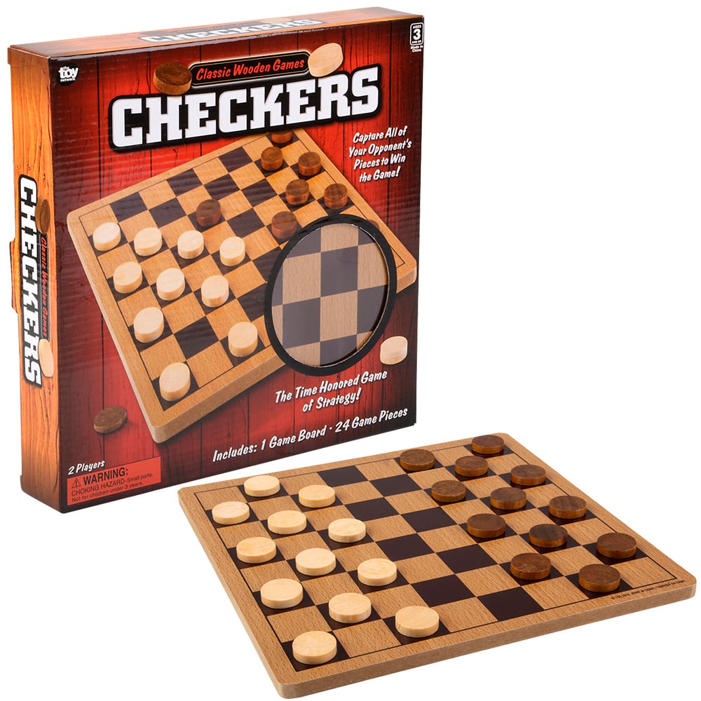 Wooden Checkers 10" (1 Box)