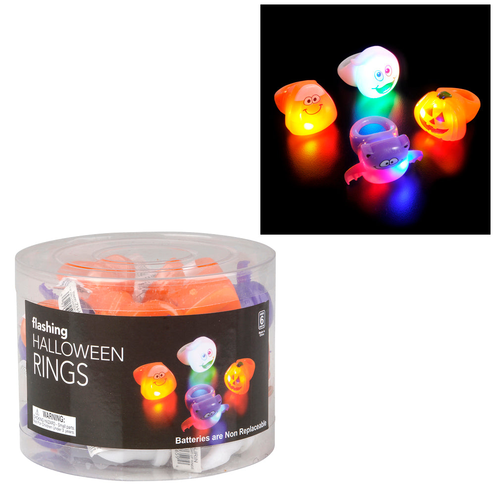 Halloween Light-Up Rings (24 Pc Box)