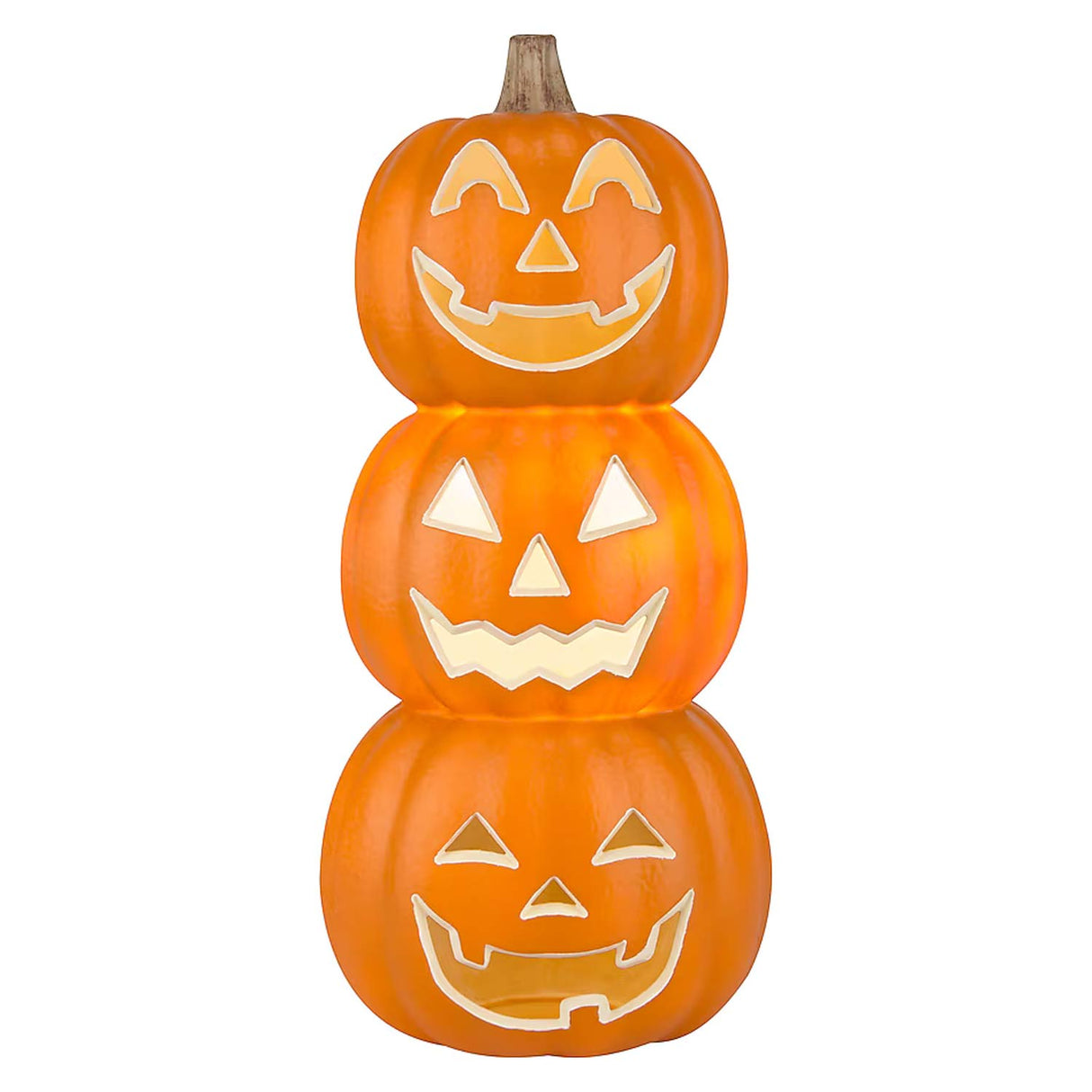 1.5ft Haunted Living Lighted Stacked Jack-o-Lanterns Halloween Decor