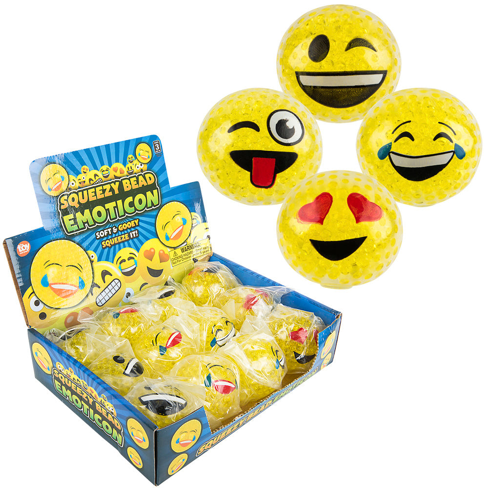 Squeezy Bead Emoticon Ball (12 PC Display)