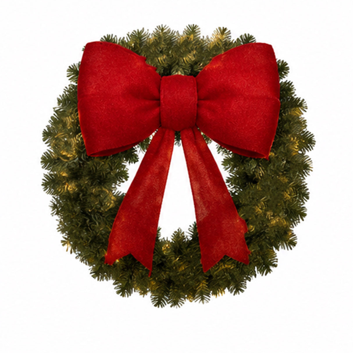 30" Lighted Christmas Garland with Red Bow Decor