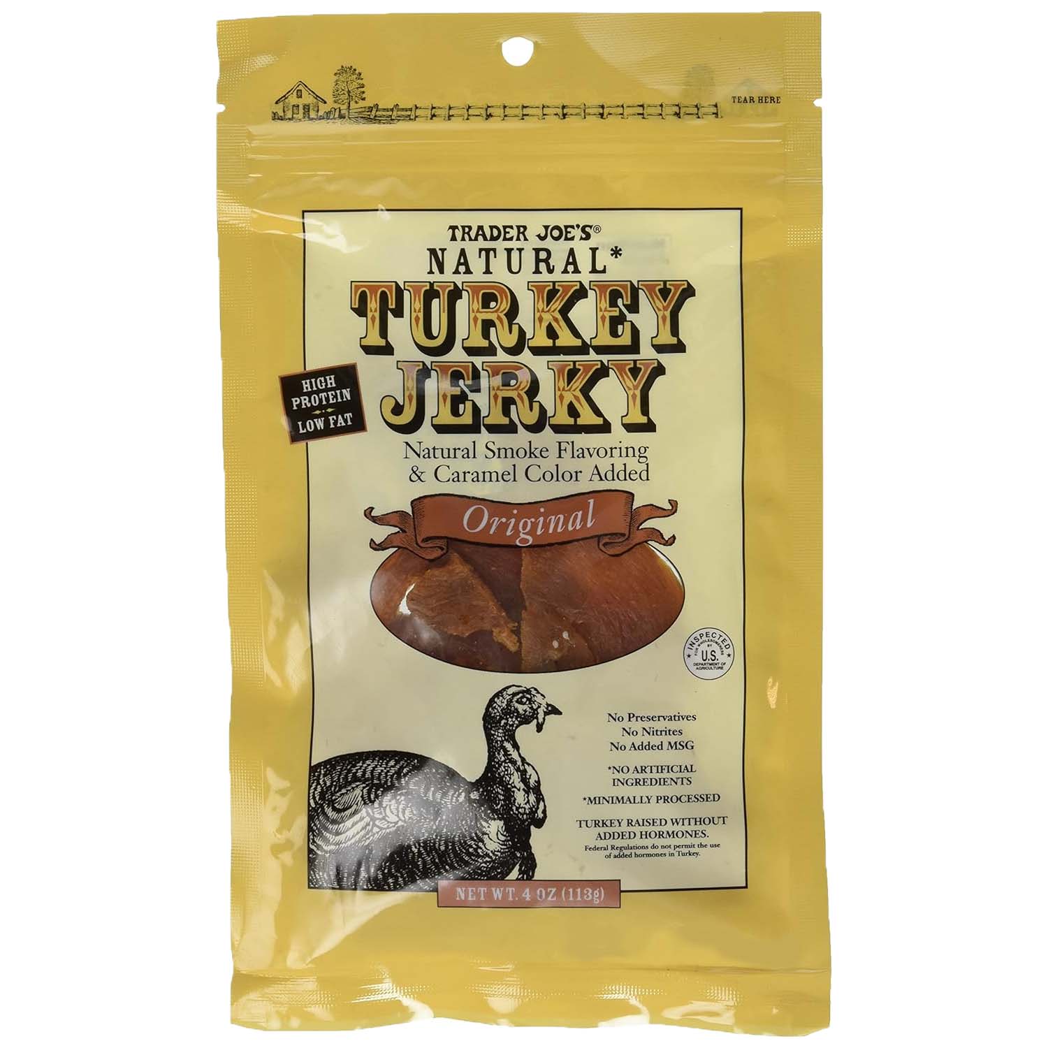 Trader Joe's Natural Turkey Jerky - Original 4 Ounce