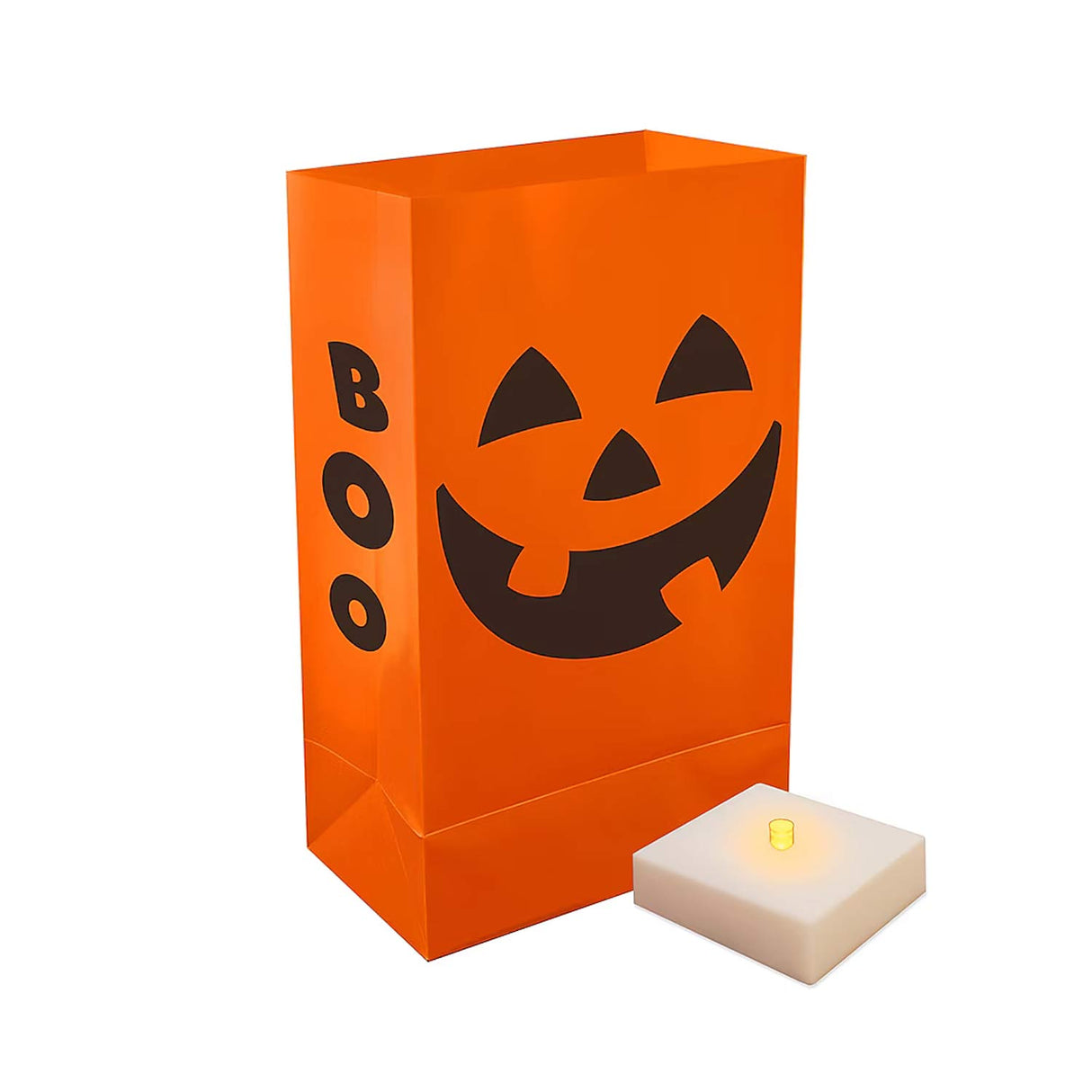 0.83ft Lumabase Lighted Jack-o-Lantern Luminaria 6 Pack