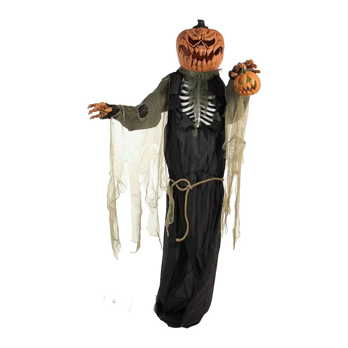 7 feets Haunted Hill Farm Talking Lighted Jackeo Jack-o-Lantern Animatronic Halloween