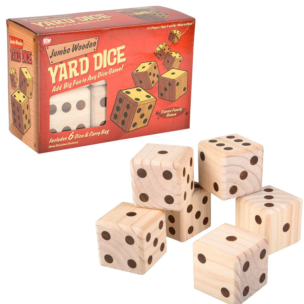 Jumbo Wooden Yard Dice 3.5" (1 Set)
