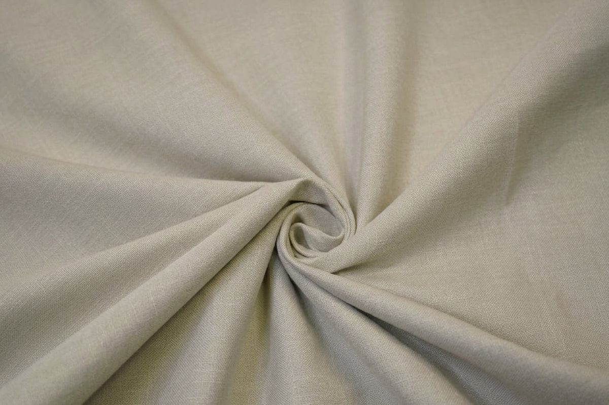 Upholstery Weight Poly Linen Fabric - Ivory, Taupe, Non Woven Backing, 60" Width (1 Yard)