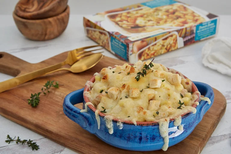 French Onion Macaroni & Cheese Creamy Cheddar Swiss Pasta Meal 18 Oz