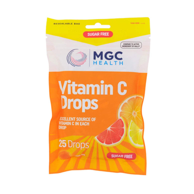 MGC Health Sugar Free Vitamin C Cough Drops 25ct Pack