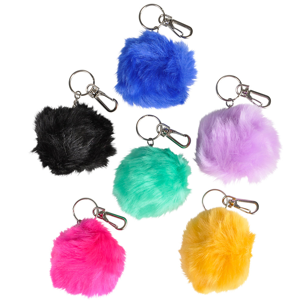 Furry Pom Pom Keychains (1 DZ)