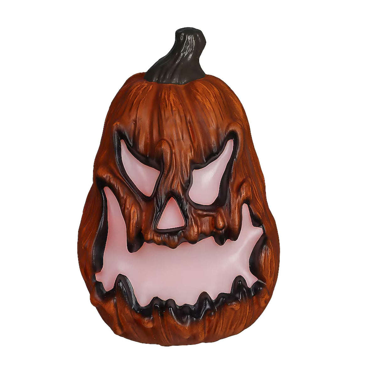 1 Feet Orange Glowing Scary Face Jack-o-Lantern Halloween Figurine with Light