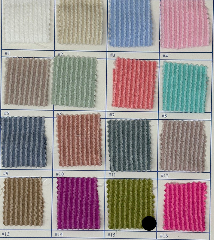 1 Yard Waved Urban Rib Knit Fabric Stretch Textured Polyester 60 Inch Width