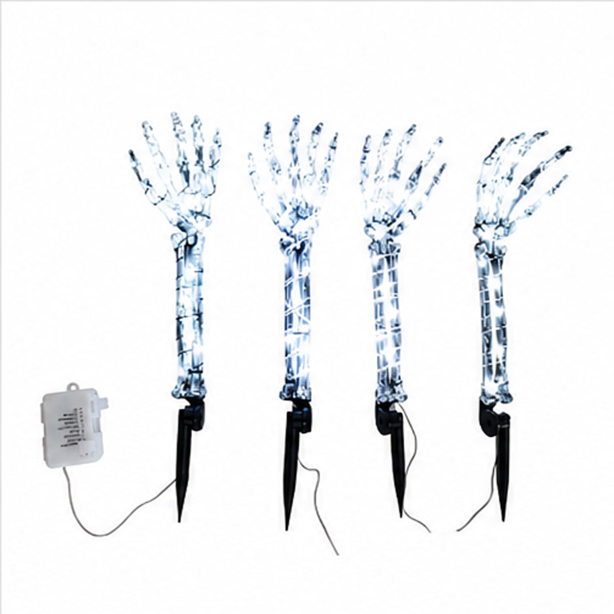 Cool White Light Ghost Hands Halloween Decor 2 Pair Set