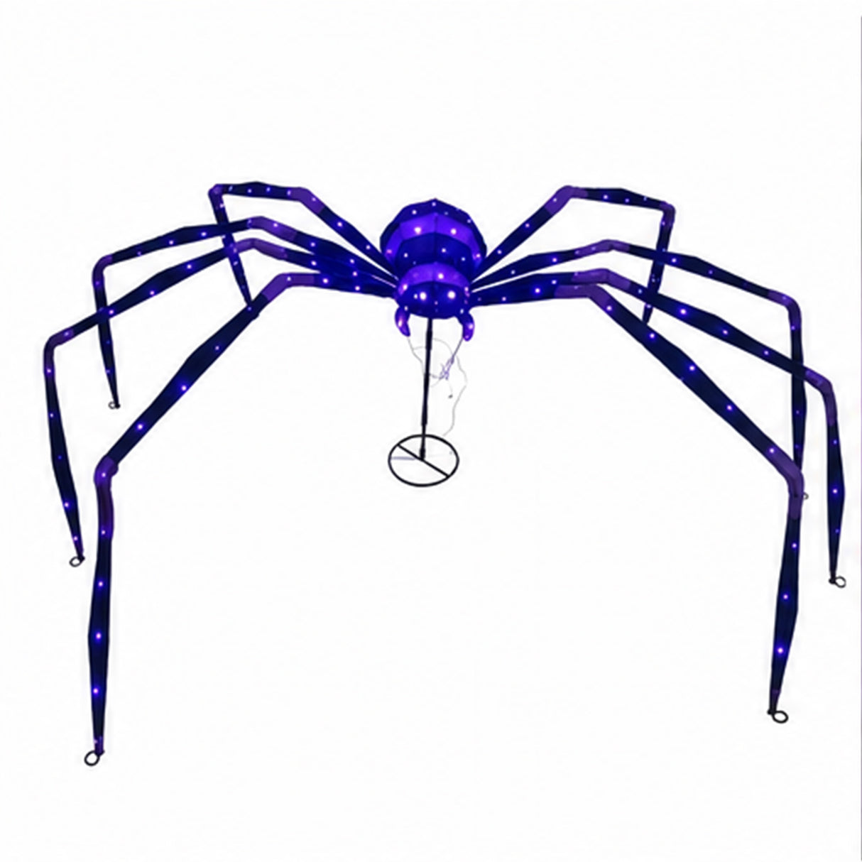 128 Inch Purple Plush Spider Halloween Decor UV Light