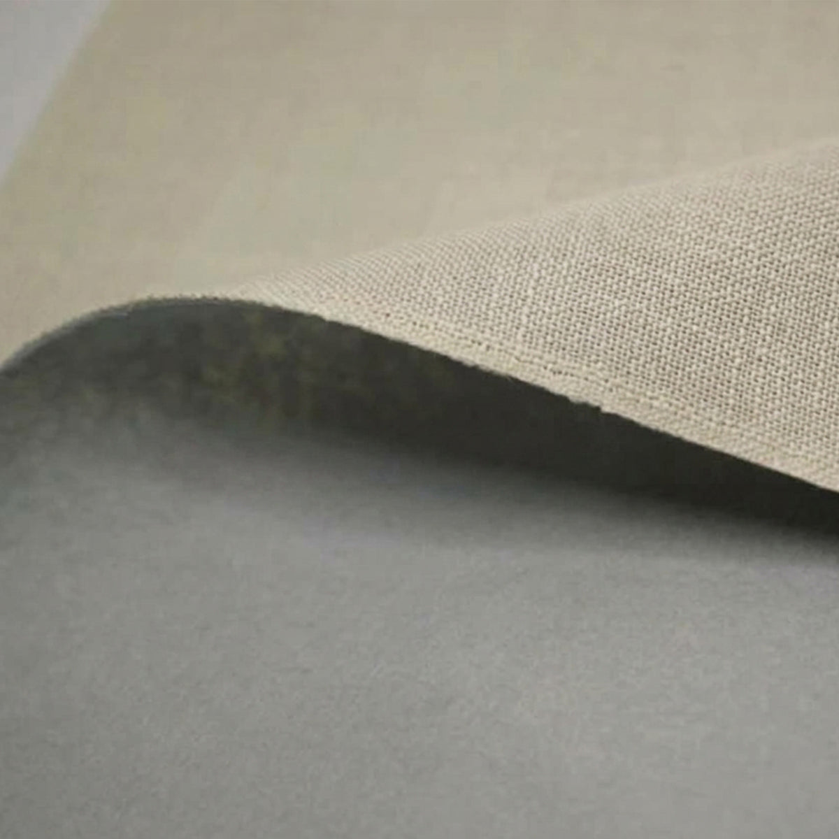 Upholstery Weight Poly Linen Fabric - Ivory, Taupe, Non Woven Backing, 60" Width (1 Yard)