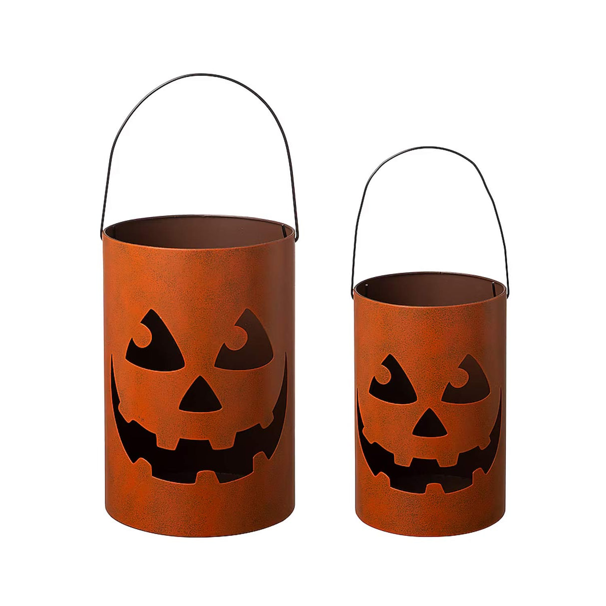1.0 Feet Glitzhome Jack-o-Lantern Yard Decoration Halloween Decor Candle Holder 2 Pack