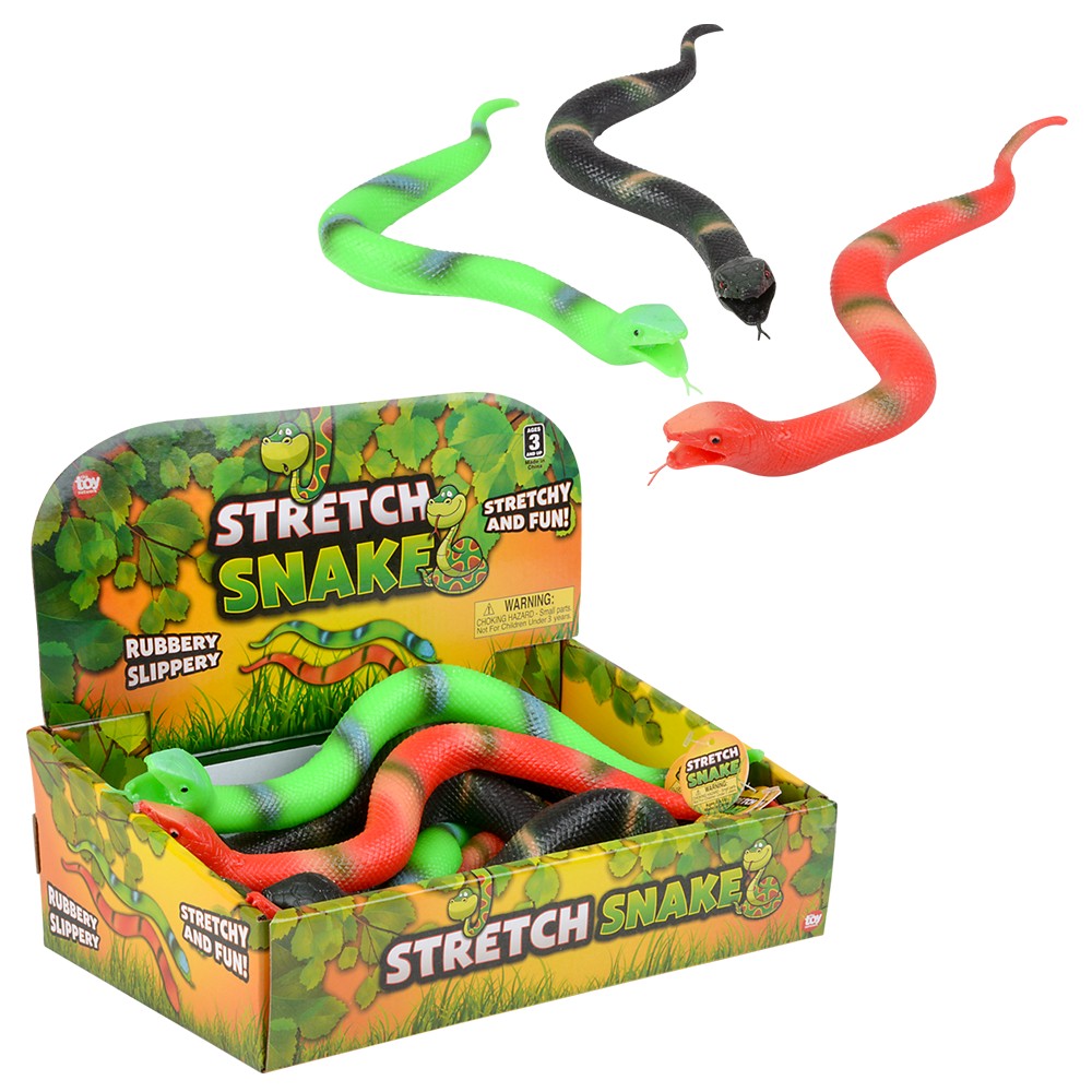 Stretchy Snake 15" Assorted (12 Pc Display)