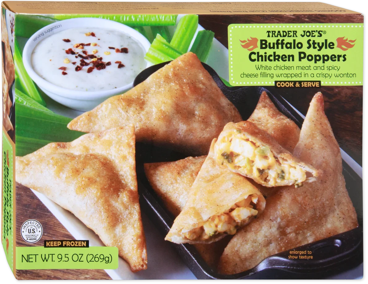 Buffalo Style Chicken Poppers Spicy Cheesy Appetizer Snack 9.5 Oz
