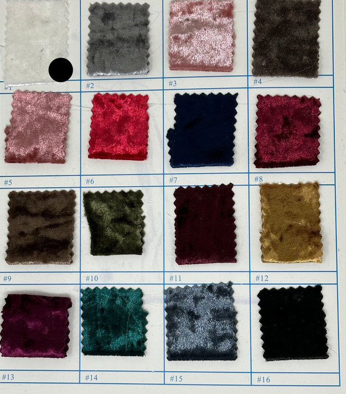 1 Yard Crushed Velvet Velour Stretch Fabric Soft Plush Polyester 60 Inch Width
